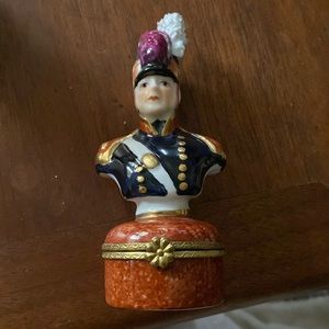 COPY - Vintage Limoges Soldier Hinged Trinket Box